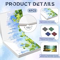 Vista 9 de Tenceur 8 mini diarios de acuarela portátiles de 3.9 x 3.9 pulgadas, 240 hojas, 480 páginas, cuadernos de bocetos cuadrados pequeños de acuarela