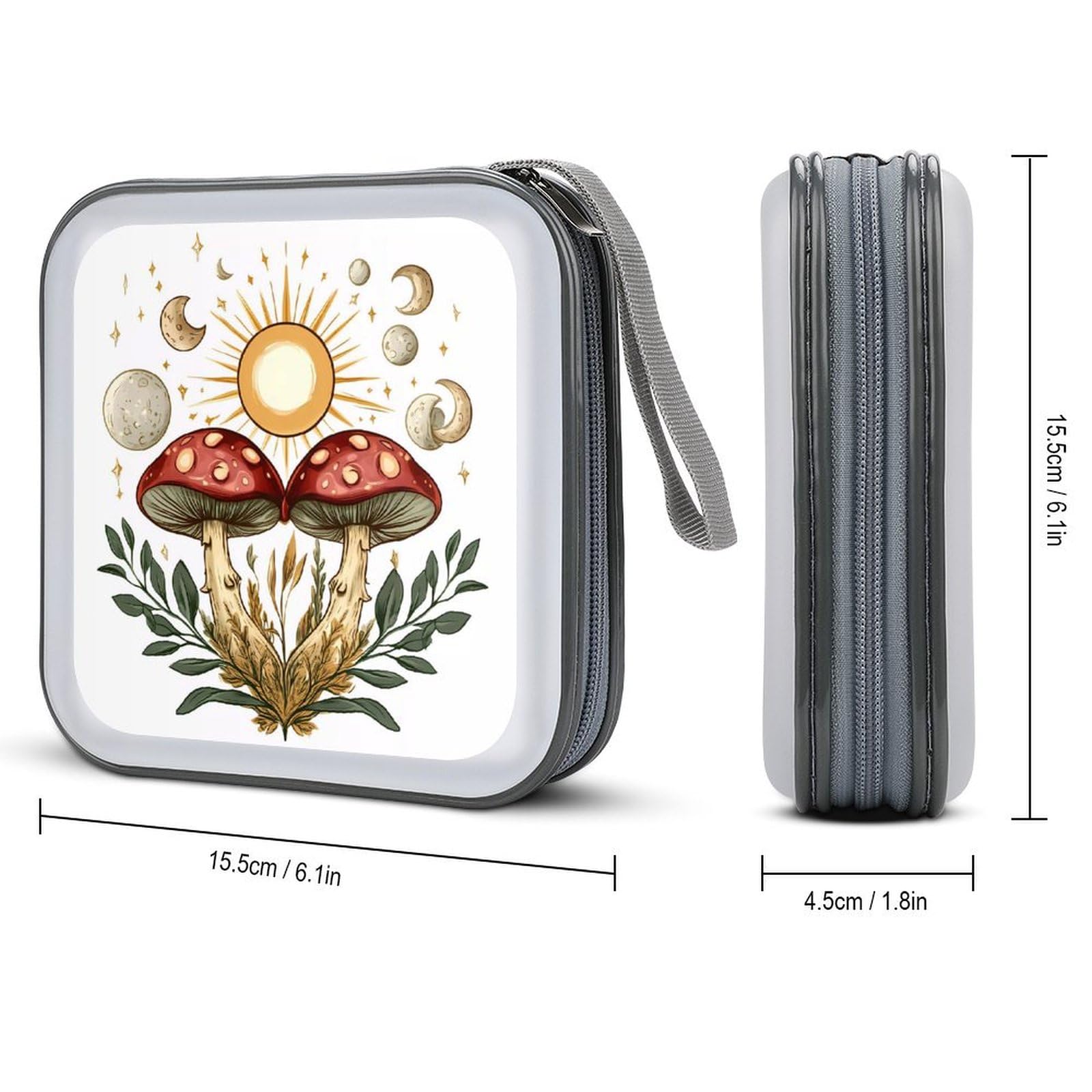 Mushroom CD Case Portable DVD Holder Storage Organizer for Home Travel