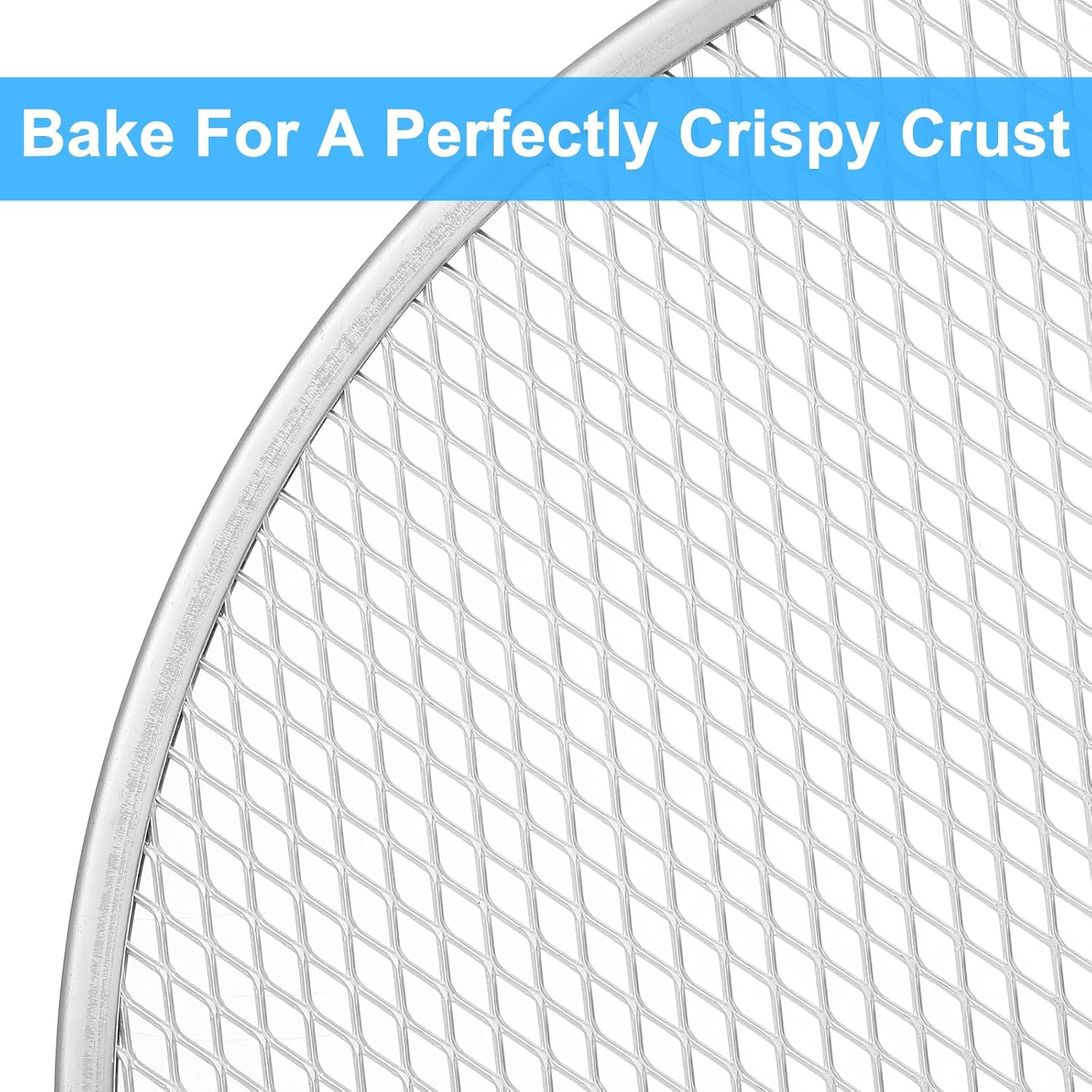 6 Pcs Pizza Screen, 12 Inch Aluminum Pizza Pan and Baking Tray, Seamless Non Stick Mesh for Oven, Rust-Free Durable Commercial Grade Bakeware, Silver