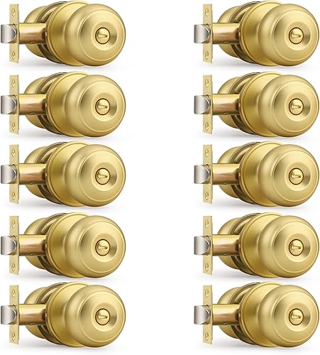 Vista 143 de Probrico - Pomos de puerta color negro mate, paquete de 15 pomos interiores con función de bloqueo de privacidad para dormitorio y baño, pestillo