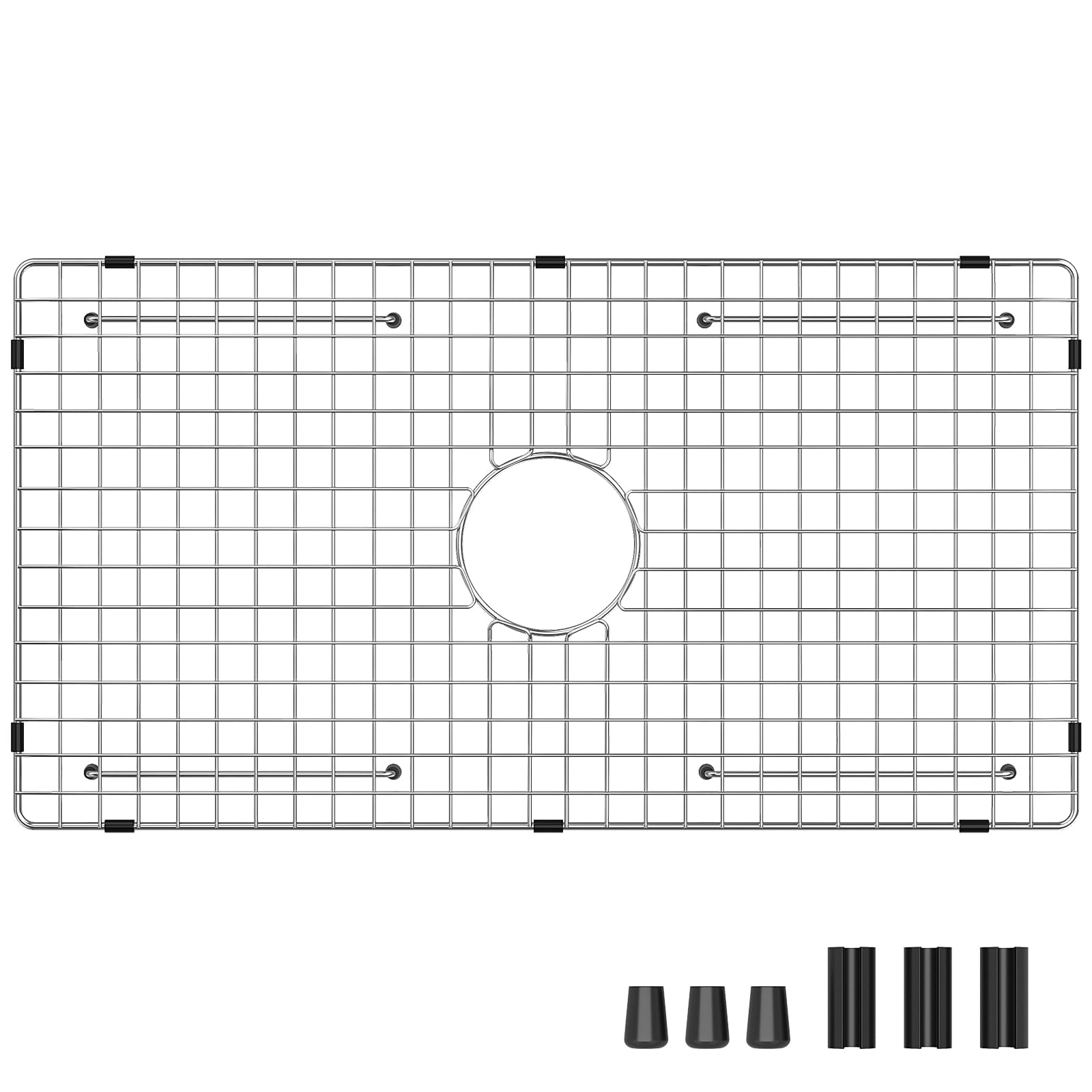 Sink Bottom Grid 29-1/2" X 15-9/16", Centered Drain with Corner Radius 3/8", Sink Protector