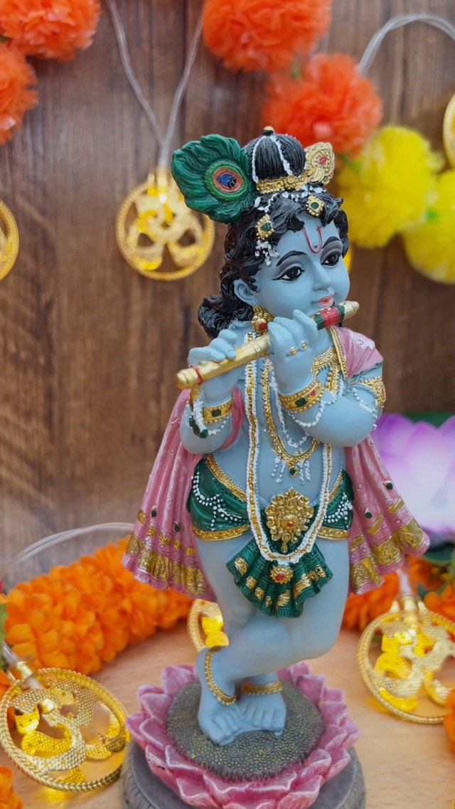 Estatua Lord Krishna Dios Hindú 8.3 pulg miniatura 7
