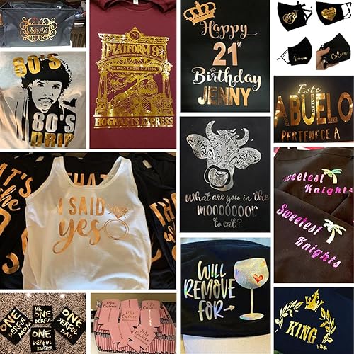 Miniatura 6 de Tvinyl Warehouse Vinilo de transferencia de calor HTV de 12 x 10 pulgadas para ropa, color rojo, verde, azul, morado y naranja (paquete de 5)