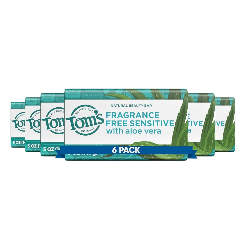 Sabonete em barra Tom's of Maine Natural Beauty Bar sem fragrância, 142 g, pacote com 6