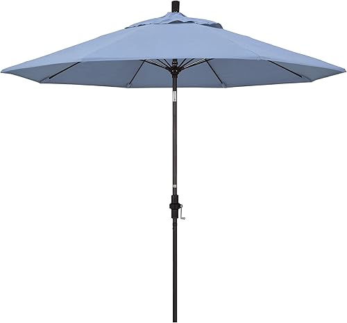 Miniatura 40 de California Umbrella GSCUF908117-5461 - Sombrilla redonda de 9 pies con poste de aluminio y varillas de fibra de vidrio para patio, 9 pies, color