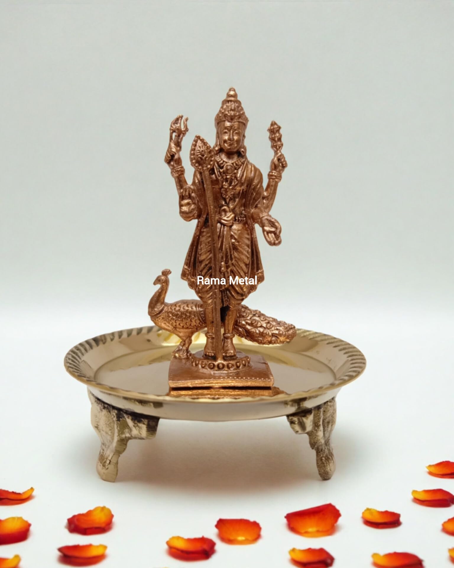 Copper Murugan Idol | Murugan Statue | Lord Kartikeya Statue | Copper Vel Murugan