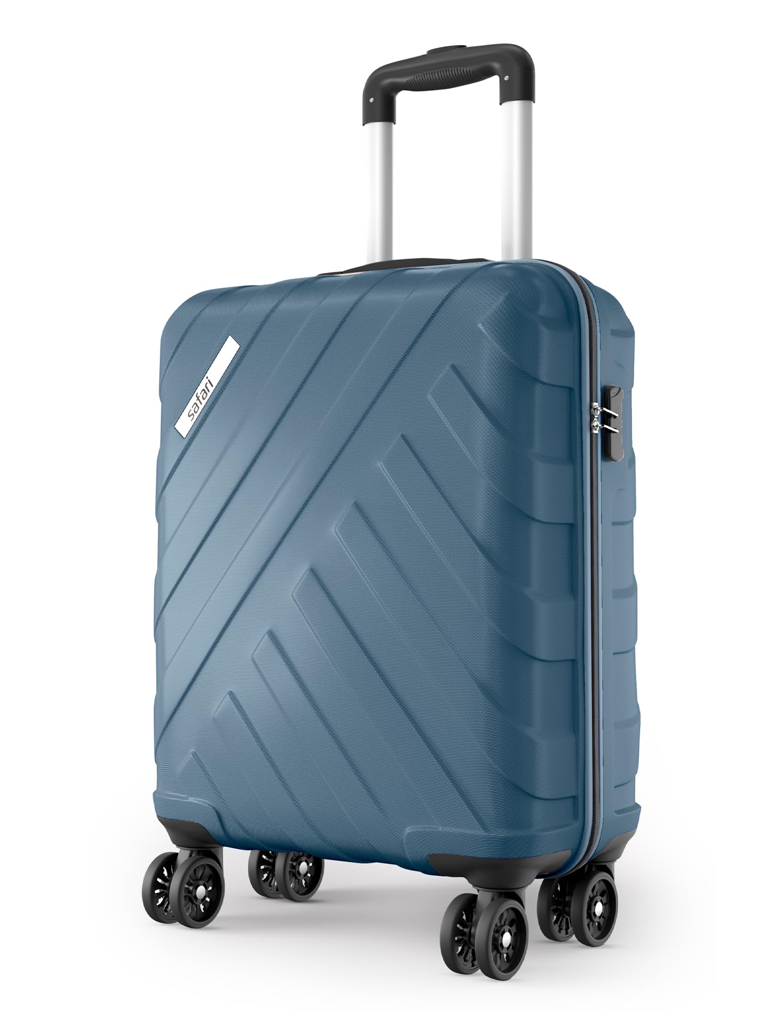 Safari Cabin Voro 55cm Trolley Bag Hard Case Polypropylene, 8 Spinner Wheels, 360 Degree Wheeling Carry on Luggage, Travel Bag, Suitcase for Travel, Trolley Bags for Travel, Ink Blue