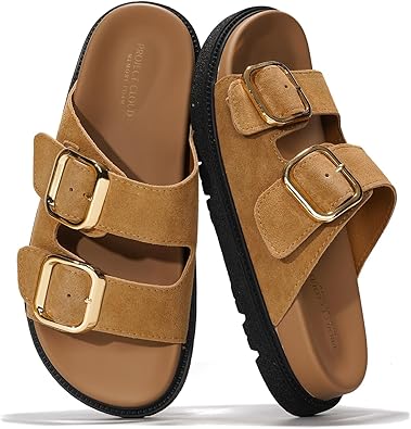 Project Cloud Platform Summer Sandals for Women 2025 - Comfortable and Adjustable Straps Summer Slides with Memory Foam Insole - Non-Slip Casual Womens Sandals