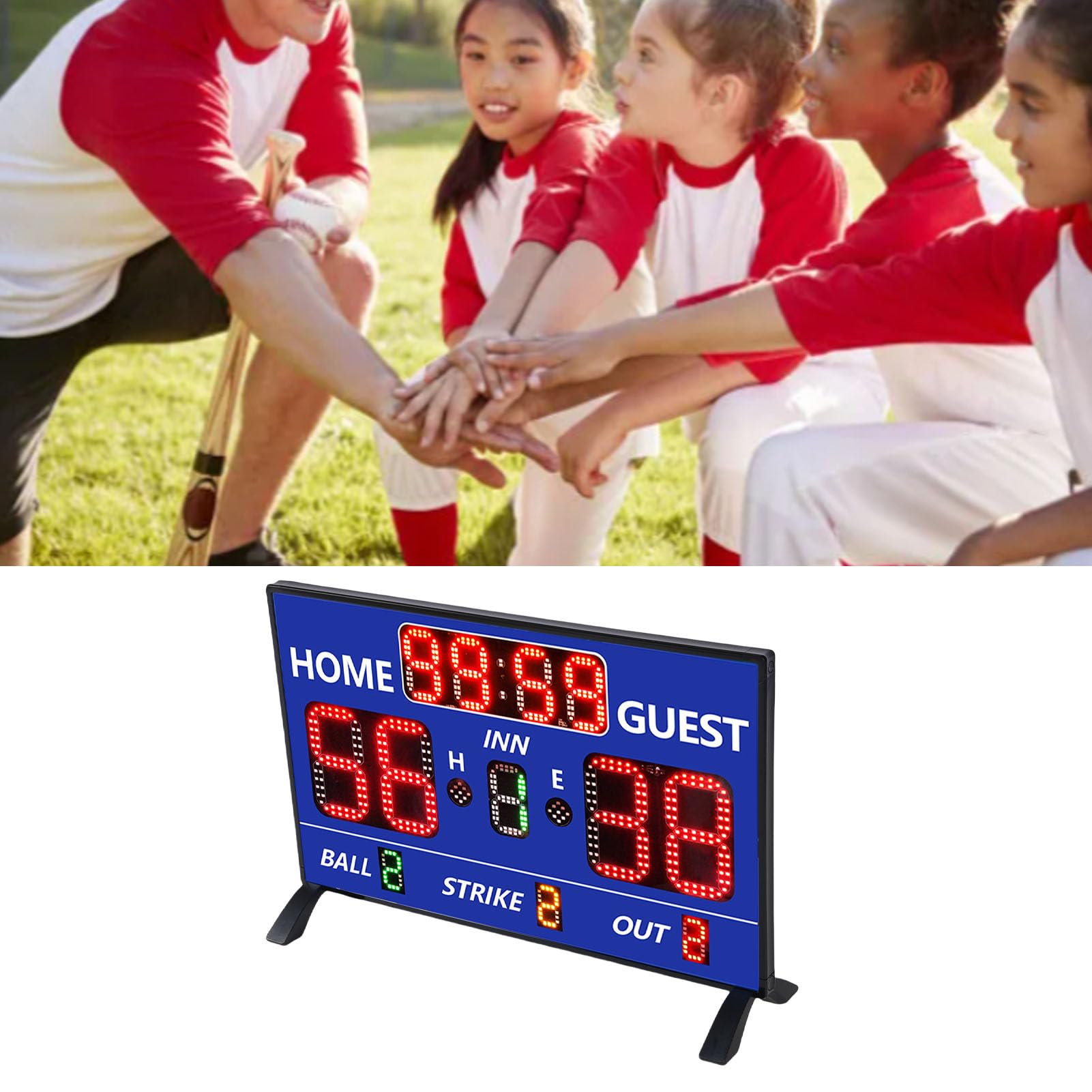 FILFEEL Tabellone Softball Elettronico Baseball Segnapunti Display LED 12