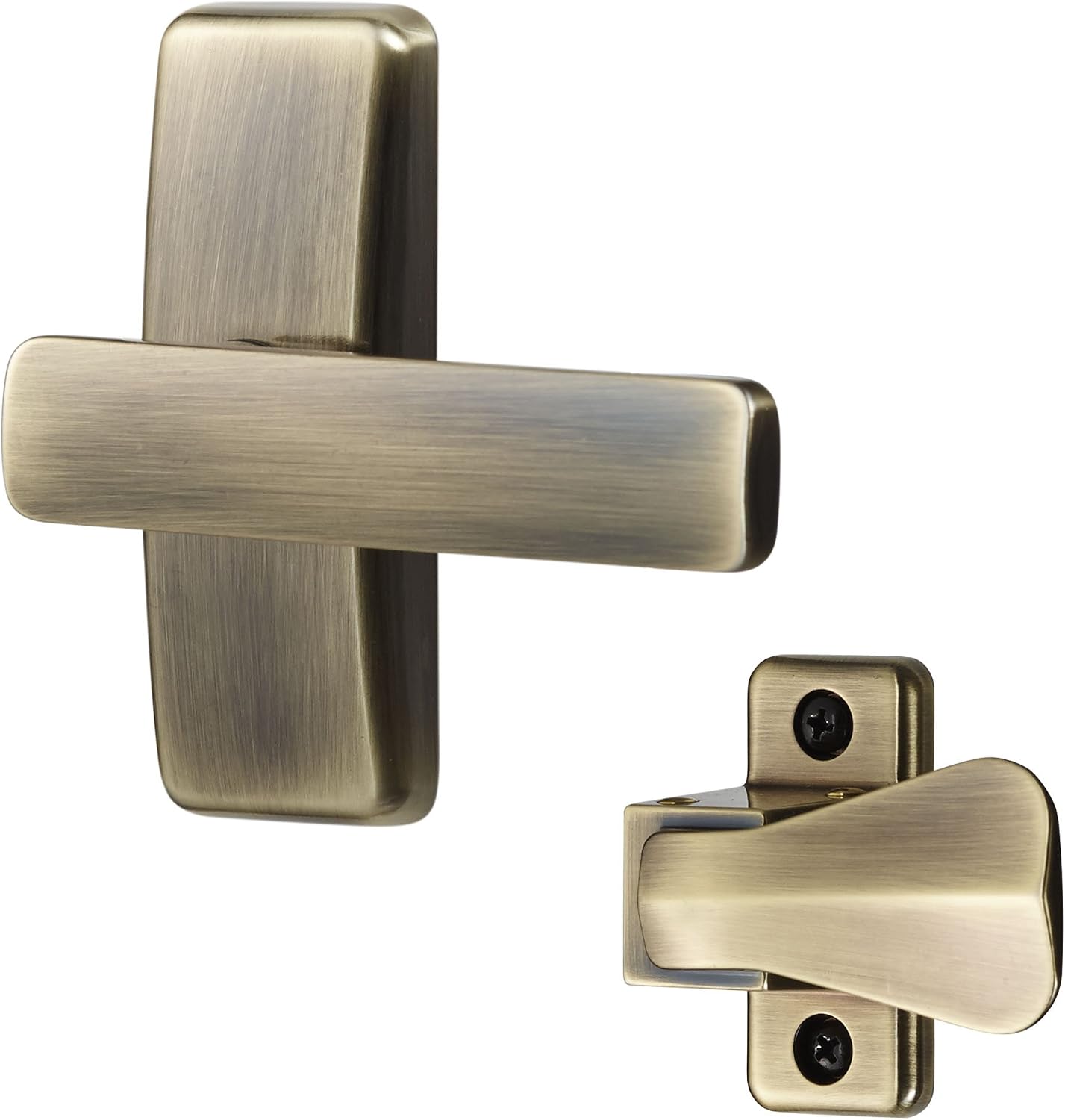 Ideal Security SKAJLAB AJ Lever Latch Handle Set, No Lock, Antique Brass