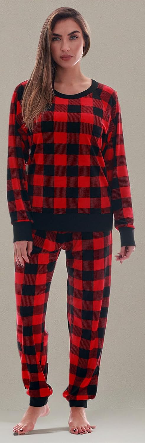 #followme Women’s Jogger Pajama Pants Set Ultra-Soft Velour PJs - Image 7