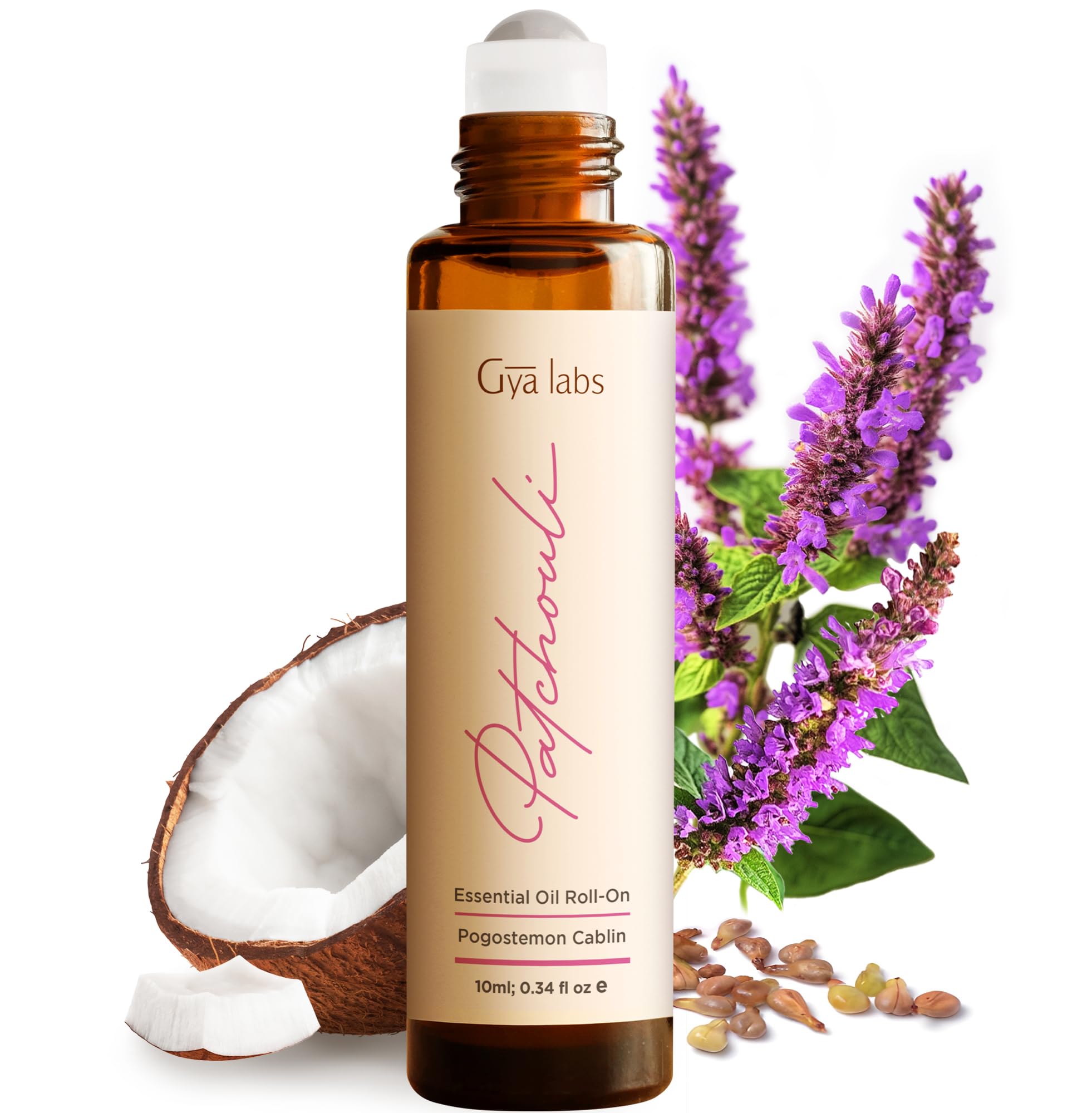 Gya Labs Patchouli Essential Oil Roll On, Patchouli Perfume Oil for Women
