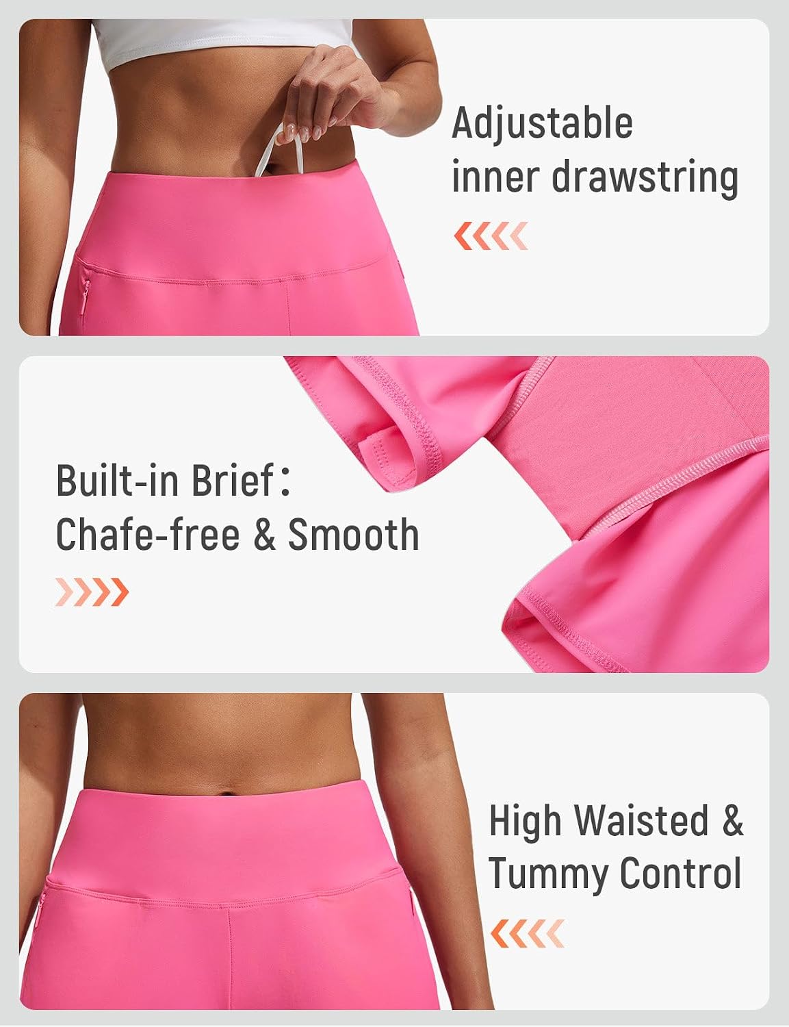 baleaf Women's 4" High Waisted Swim Board Shorts Quick Dry UPF50+ with Zipper Pockets
