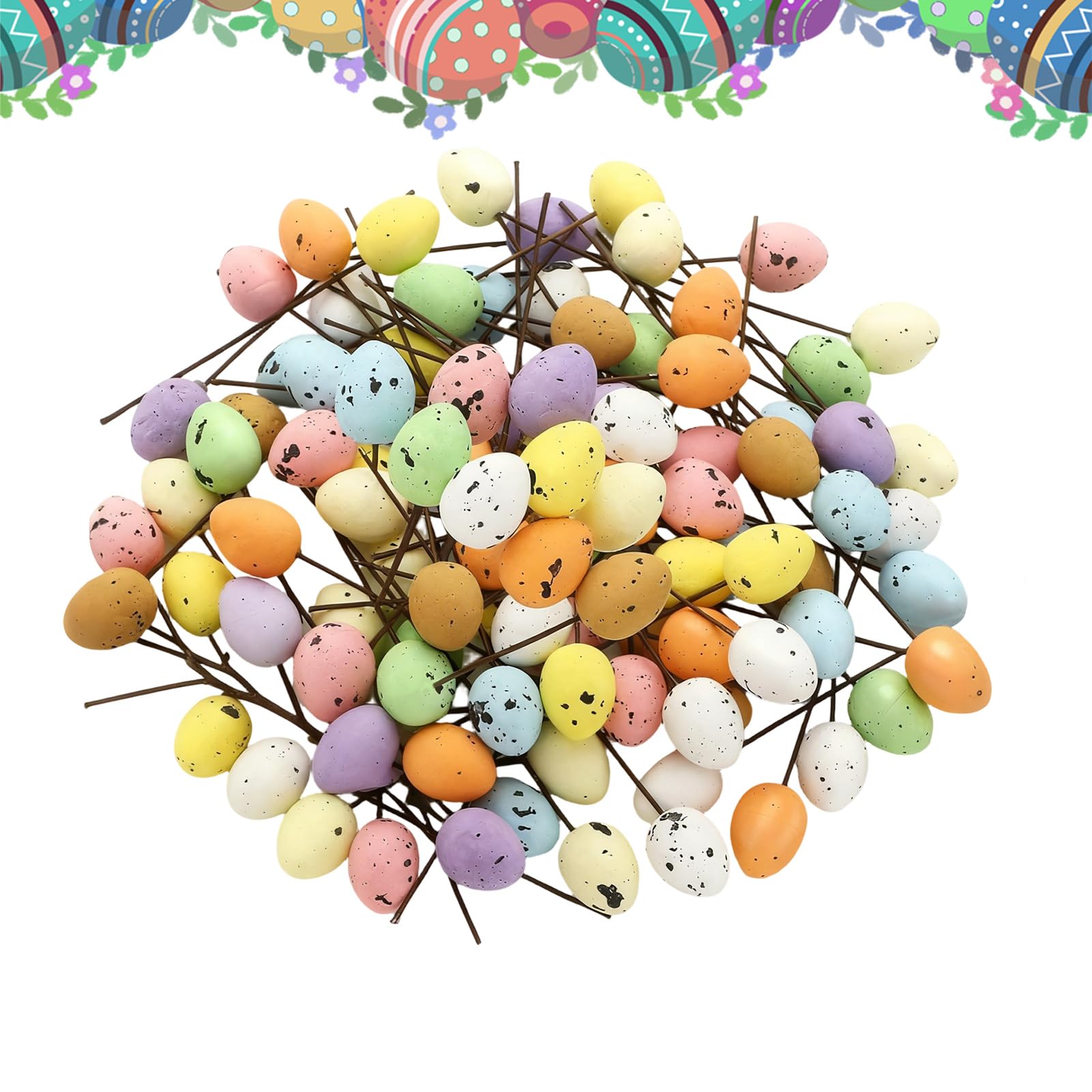 Huevos de Pascua para rellenar cestas y decorar jarrones en fiestas, pack de 100 unidades
