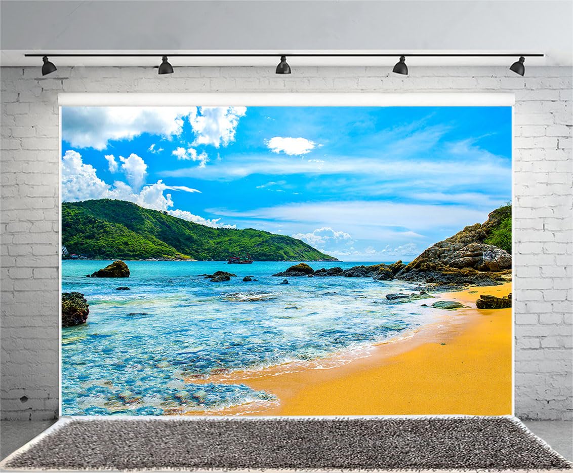 Summer Photo Backdrop Hawaii Beach Backdrop For Photography Tropical Luau Background, Ladvis 82.7"x59" Hawaiian Aloha Party Decorations Surfboard Photo Booth Banner Studio Supplies