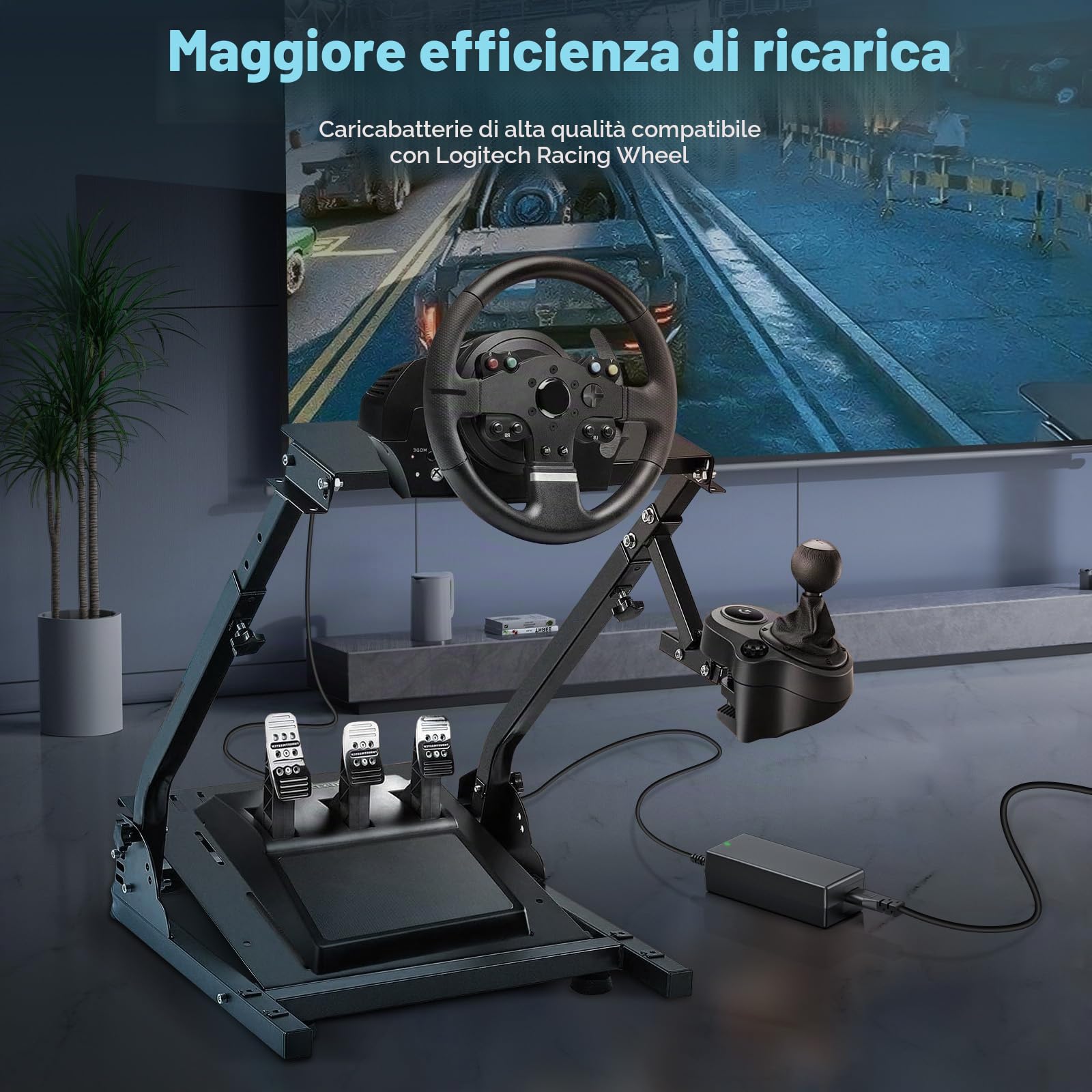 shefor Alimentatore Caricabatterie 24V Compatibile con Logitech Racing Wheel G920 G923 G940 G25 G27 G29 GT Microsoft Wireless Xbox 360 E-X5C19 EX5C19 841-000038 PS3 G25 190211-0010 Adattatore