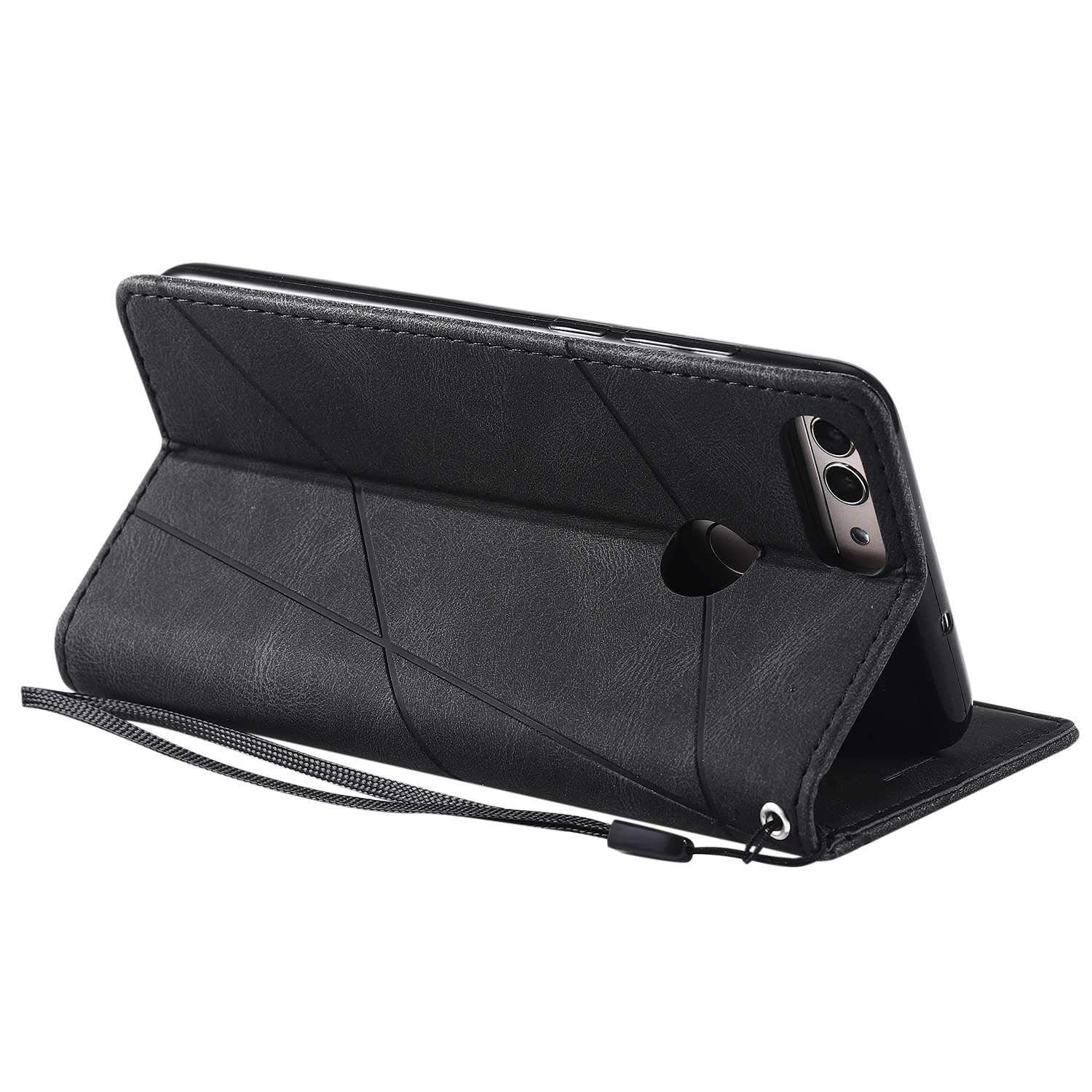 SONWO Cover per Huawei Honor 9 Lite, Flip Caso in PU Pelle Case Cover Portafoglio Custodia per Huawei Honor 9 Lite, [Kickstand] [Slot per Schede], Nero