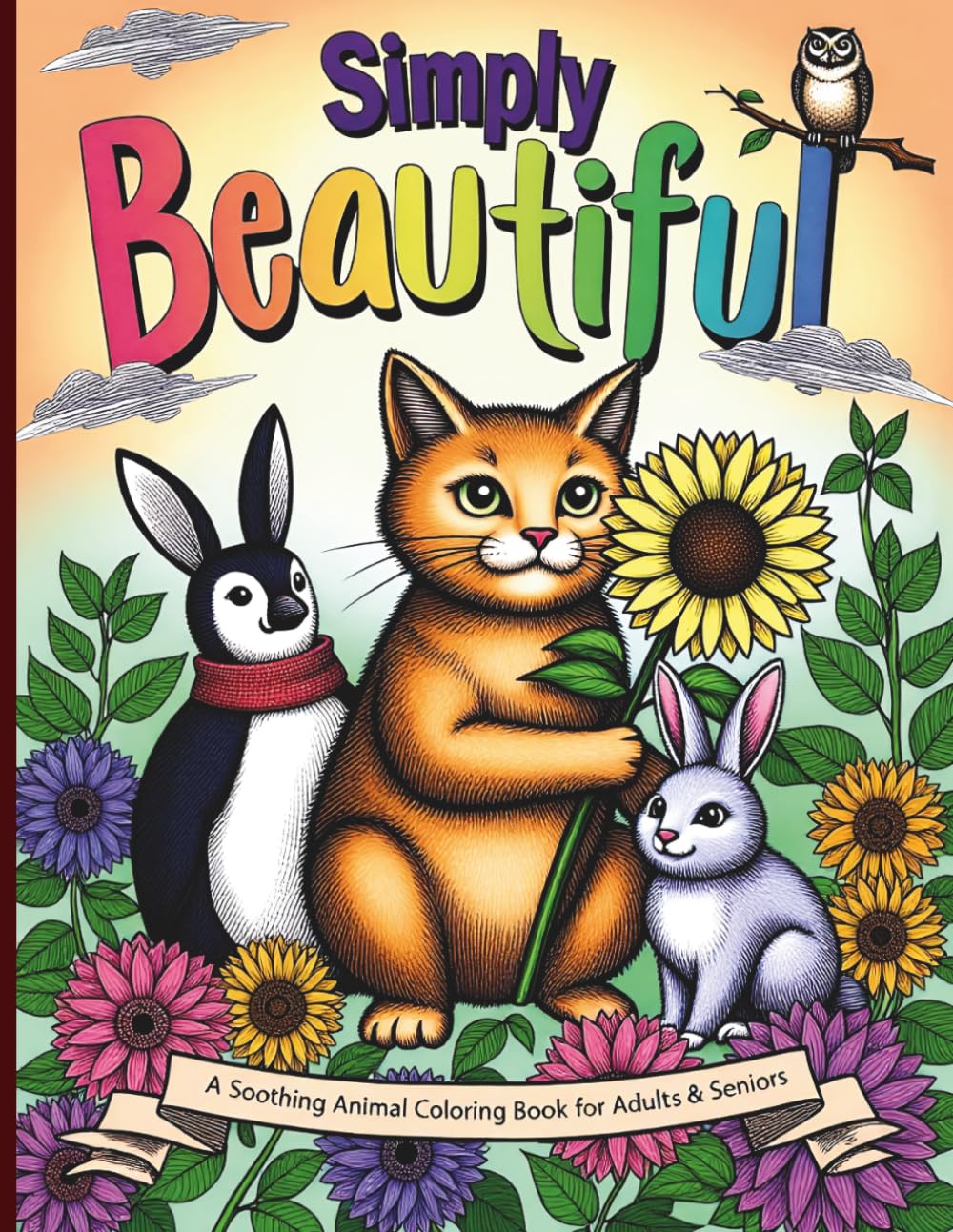 Simply Beautiful: A Soothing Animal Coloring Book for Adults & Seniors