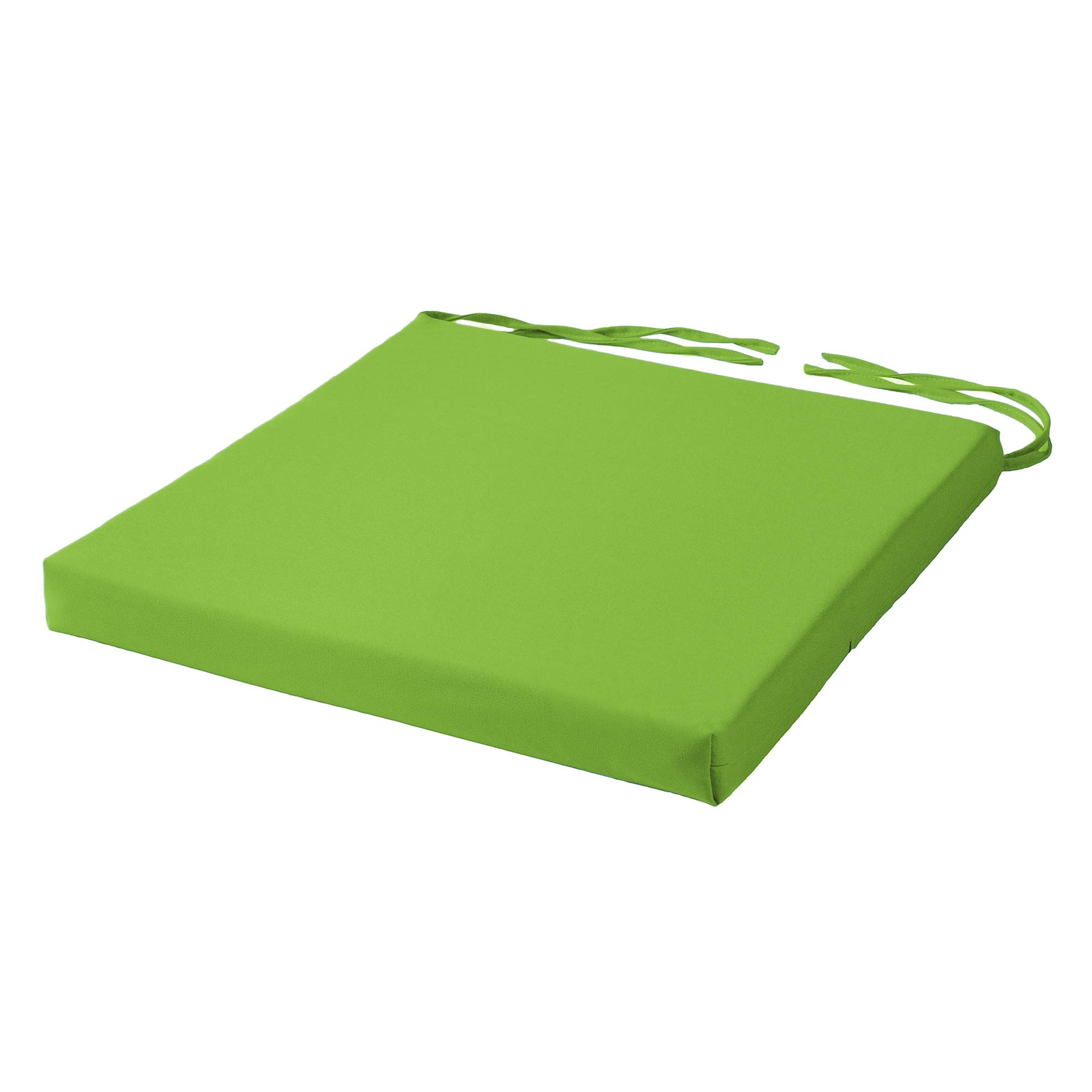 Comfortable Chair Cushion With Ties Seat Pad For Dining Chairs Pad Kitchen Thick Italian Fabric Garden Square Removable Cover Indoor Outdoor Living Room Patio Garden Office Coffee Shop Lime Green