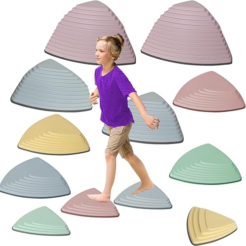 Piedras de paso para niños, piedras de equilibrio antideslizantes para carreras de obstáculos infantiles, piedras de salto para niños pequeños para