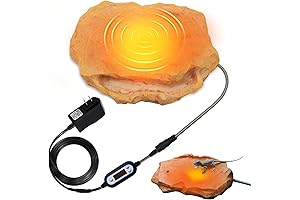Upgraded Reptile Heat Rock Adjustable Temperature Reptile Heating Rock Feeding Basking Climbing Rocks for Reptiles