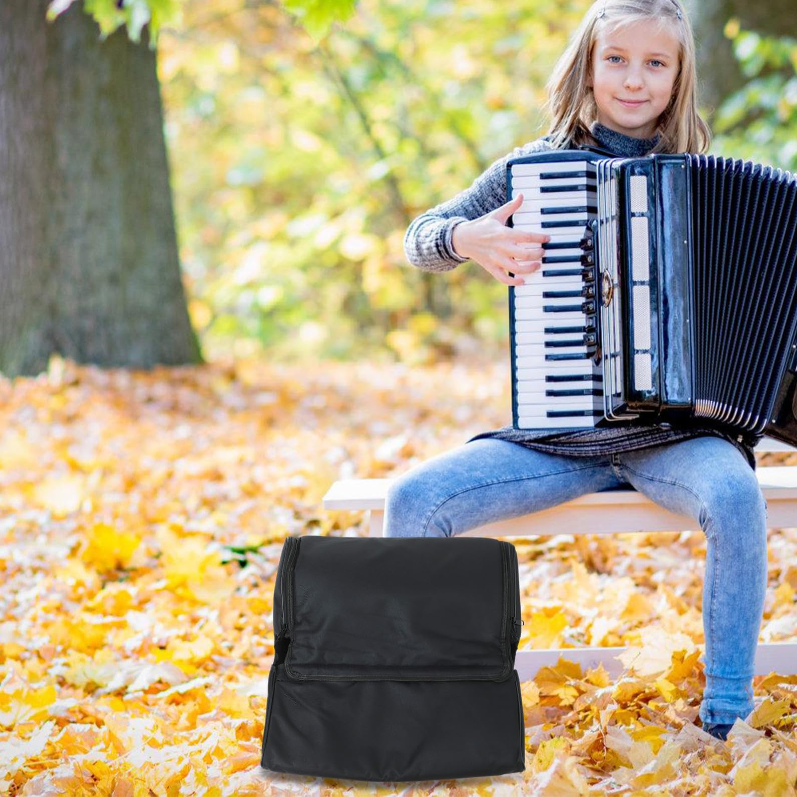 POPETPOP Borsa Antipolvere e Fisarmonica Tracolla Oxford per Nero Regolabile Protezione per Concerti e Studi Musicali