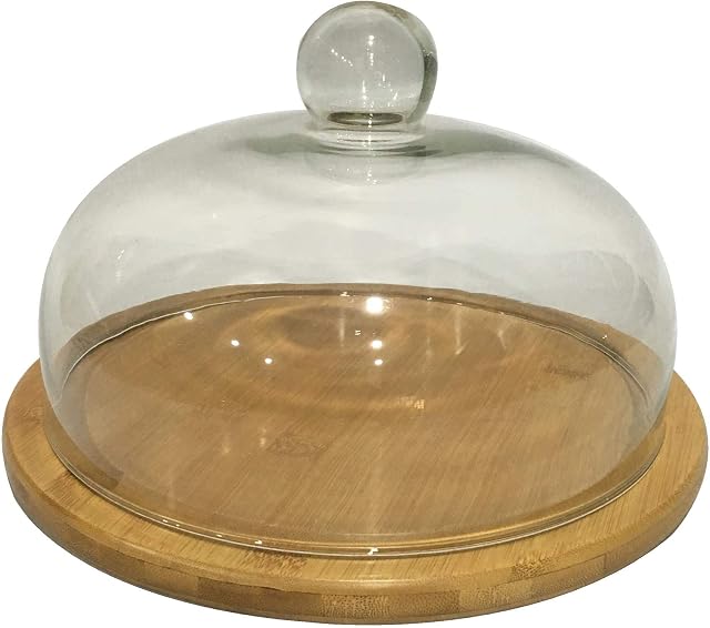 Cake Stand with Dome Lid, Cake Dome, Cheese Dome, Round Cake Display Tray with Glass Cover, Cake Plate with Glass Lid for Christmas Home Kitchen, Mother Gift