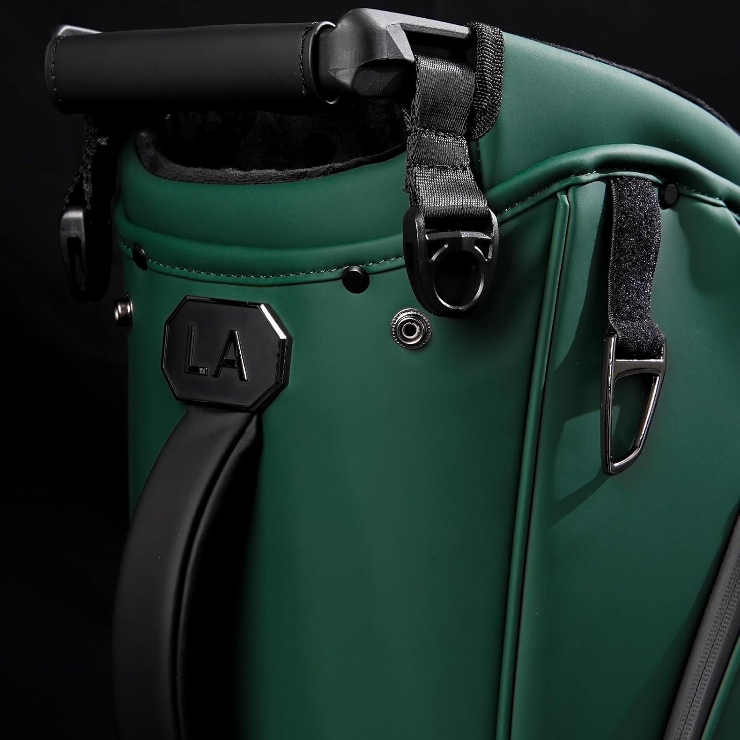 Premium Golf Stand Bag Durable Golf Club Bag with Multiple Pockets pu Leather Zipper Golf Bag with Stand 6 Way Full Length Velvet Divider Black Blue Grey Green Golf Bags for Men/Women