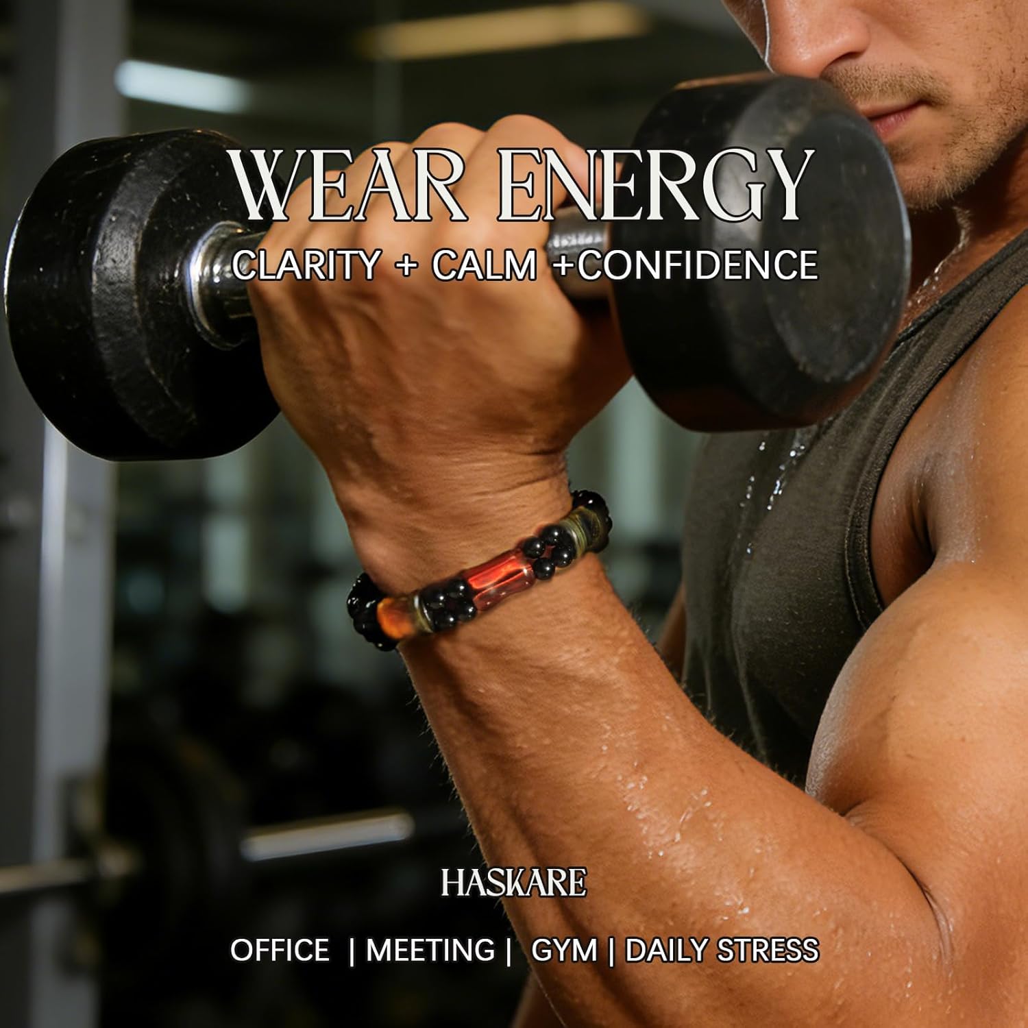 Protection Crystals Mens Bracelet Tiger Eye, Natural Stone Multicolored Tiger Eye Bracelets for Men, HASKARE Healing Crystals Unique Energy Beads Bracelet Gift for Mens Jewelry Trendy Spiritual Relief - Image 2