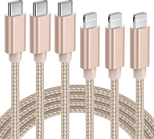 Quntis USB C to Lightning Cable MFi Certified, 3Pack 2M Nylon Braided iPhone 12 Fast Charging Cable Power Delivery Lightning to Type C Charger Cord for iPhone 12 Pro Max/11 Pro/X/XS/XR/8 Plus/iPad