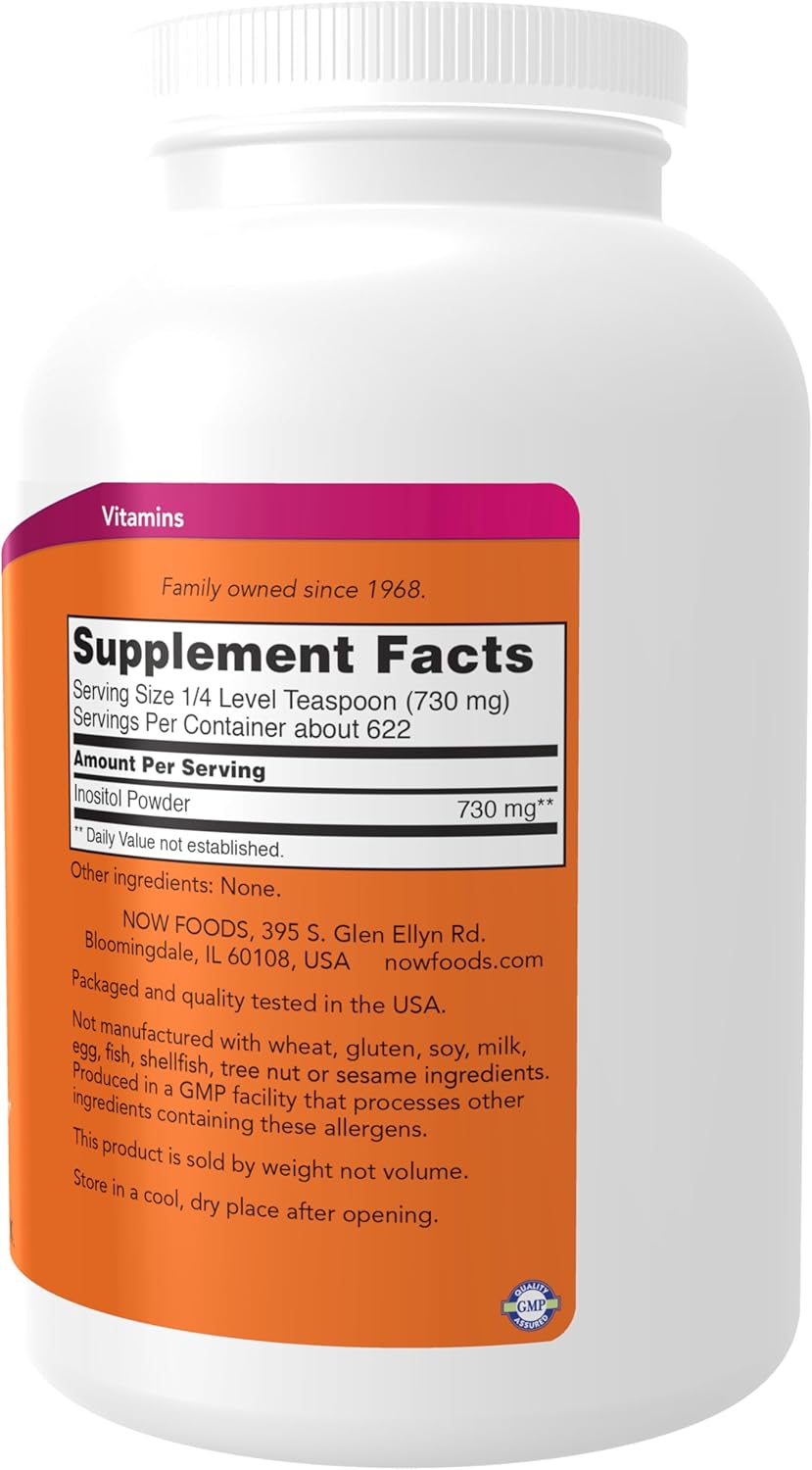 NOW Foods Supplements, Inositol Powder, Neurotransmitter Signaling*, Cellular Health*, 1-Pound - Image 2