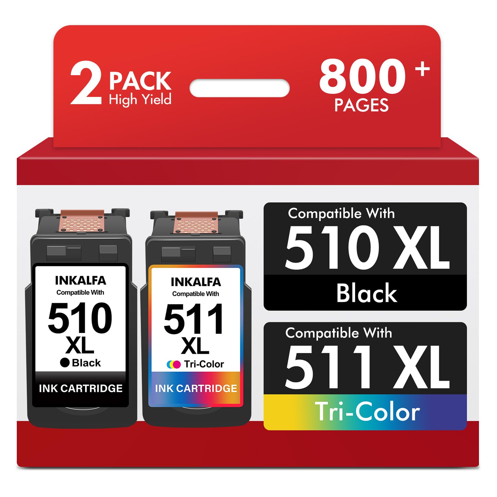 510 511 Druckerpatronen Multipack XL MP230 MP280 Kompatible für Canon PG-510 CL-511 510XL 511XL PG 510 CL 511 Set für Canon Pixma MP495 MP490 MP270 MP230 MP280 MX360 MX420 iP2700 MP250 MX320 Drucker
