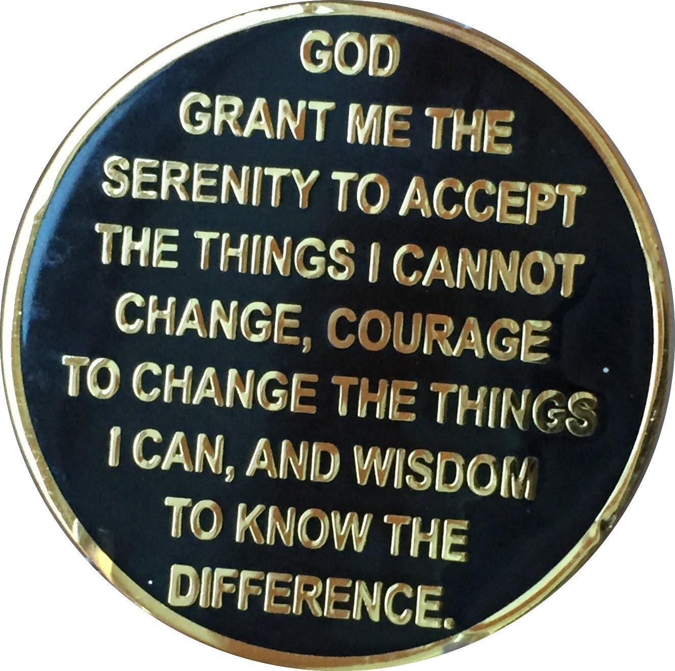 Recoverychip Médaillon AA 7 Ans élégant Noir Or Argent Bicolore Puce Alcoolique Anonyme