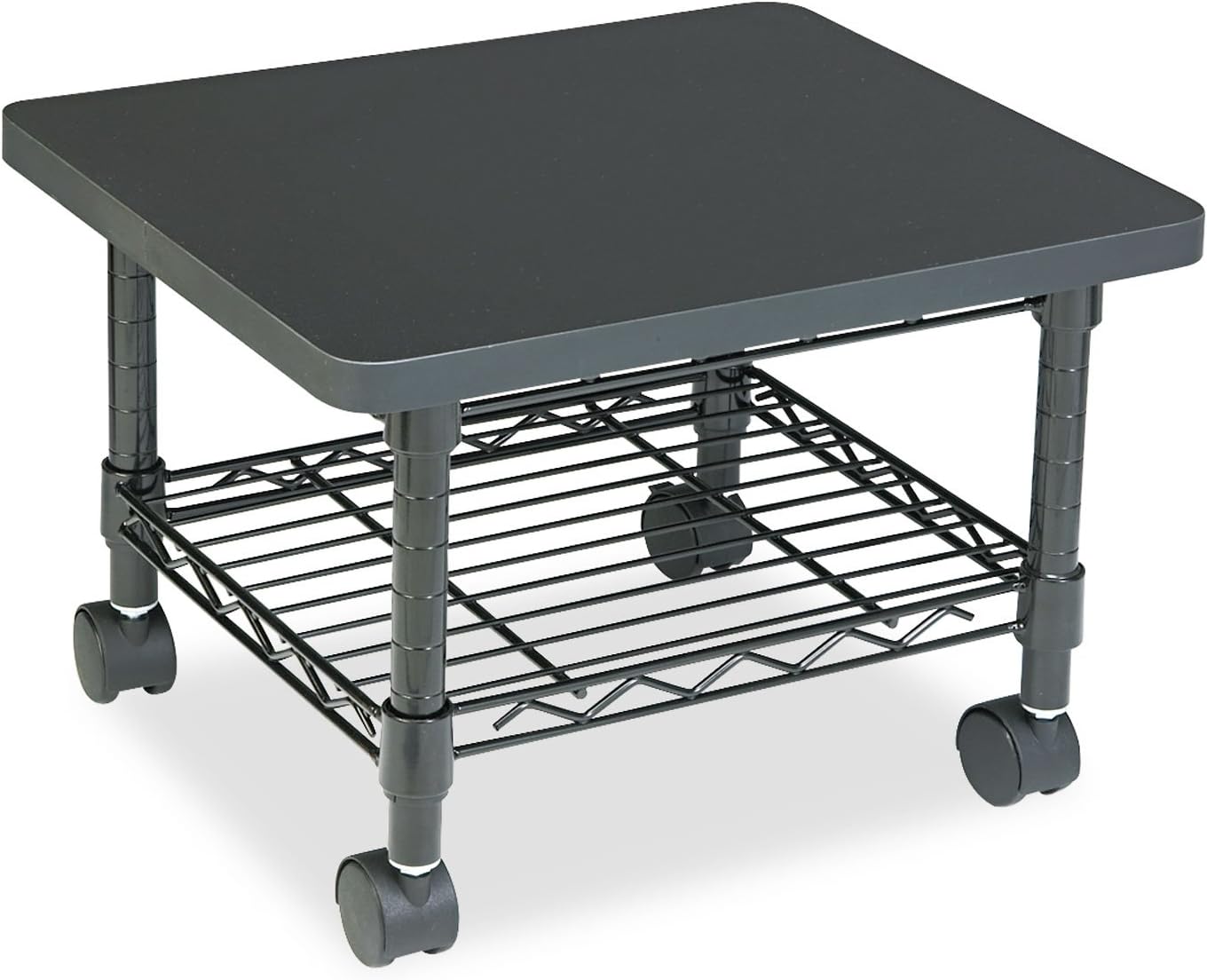 Safco Onyx Under-Desk Utility Cart & Multi-Use Printer Stand, Printer Table for Home Office, Mobile Rolling Cart with Steel Shelf, Gray