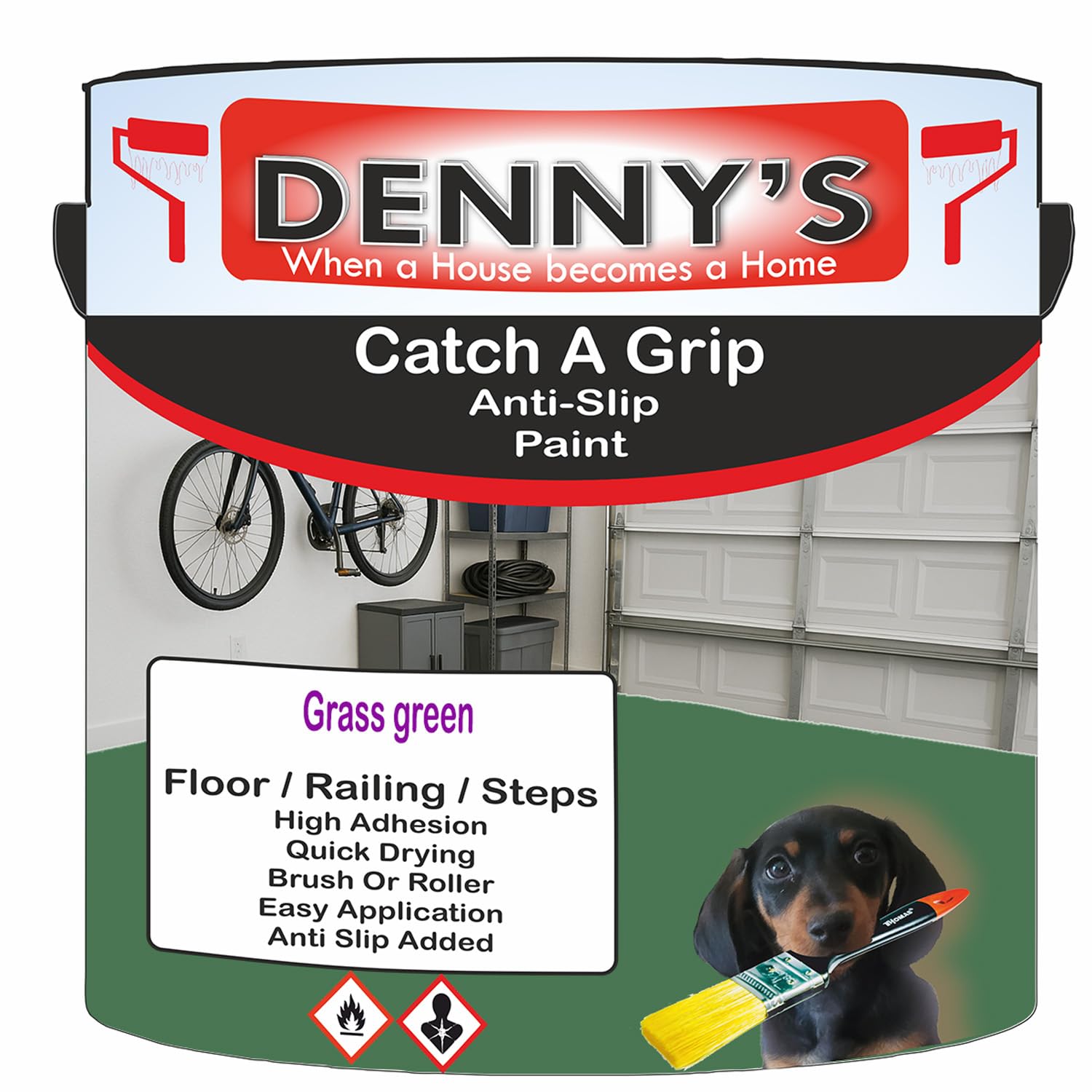 SCOOBYS PAINTS BACK IN THE MIX Catch A Grip Anti Slip Floor Paint – Non Slip Coating for Steps, Railings & Garages – 170 Colours, High Adhesion, Quick Dry, Multiple Sizes (Grass green, 5 Litre Tin)