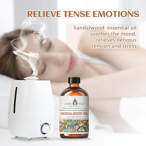 Miniatura 2 de EVOKE OCCU Aceite esencial de sándalo de 4 onzas, aceite puro de sándalo para difusor de meditación y fabricación de jabón, 4 onzas líquidas