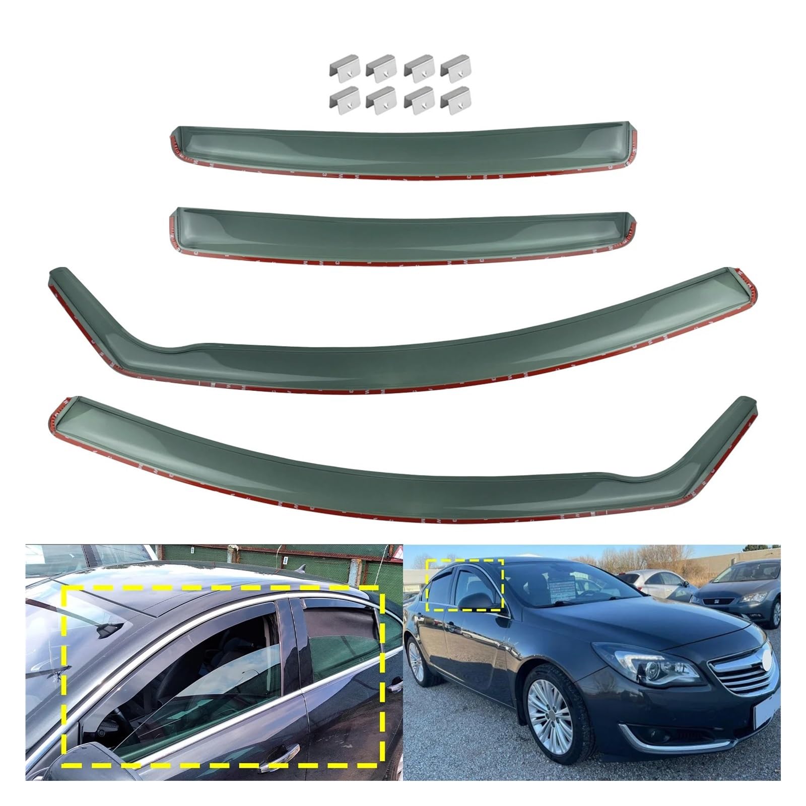 Visera Ventana Coche para Vauxhall para Opel Insignia A Mk1 G09 2009-2017 4 Uds Ventana Delantera Viento Lluvia Deflectores Solares Lámina Protectora