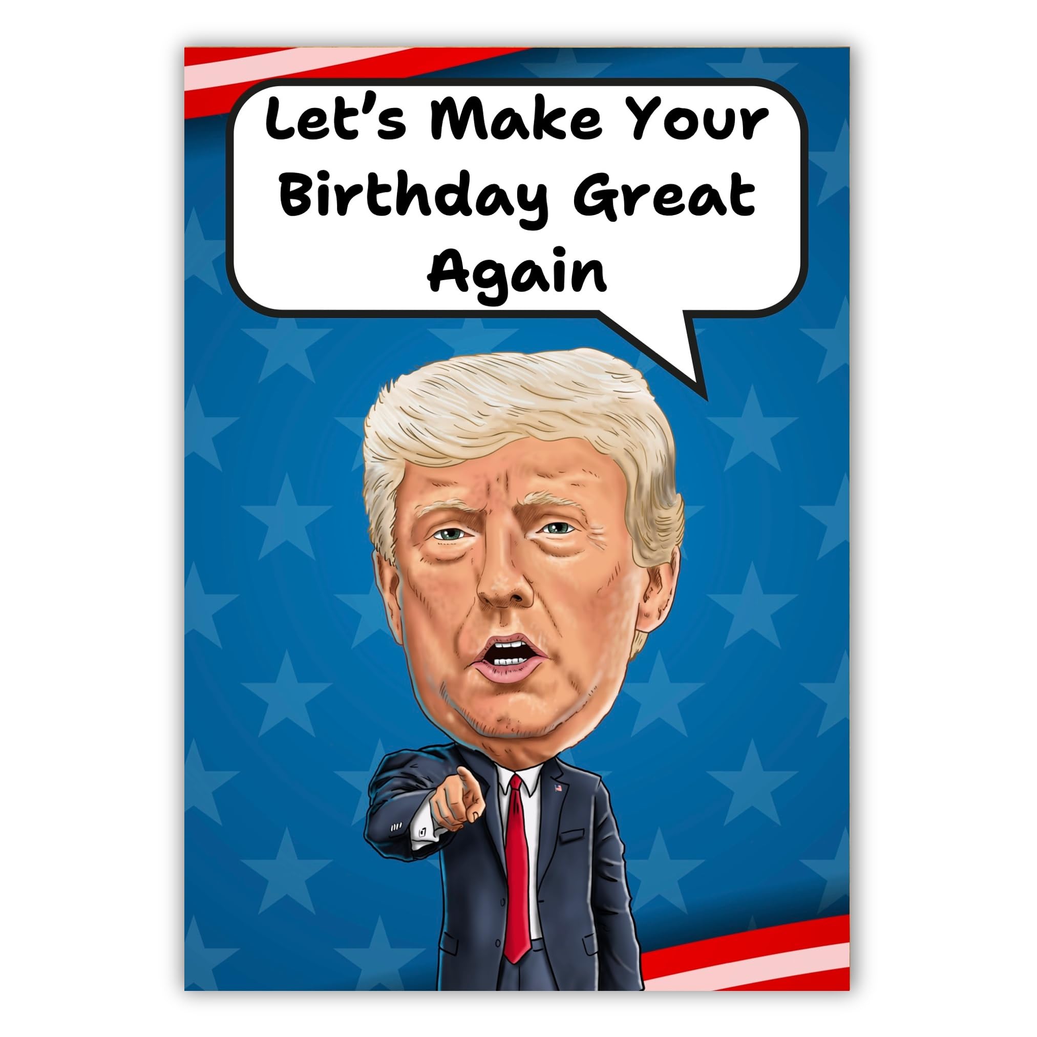 Talking Donald Trump Birthday Card – Funny Voice Message Inside – Political Parody Greeting Card for Him, Dad, Friends, Adults