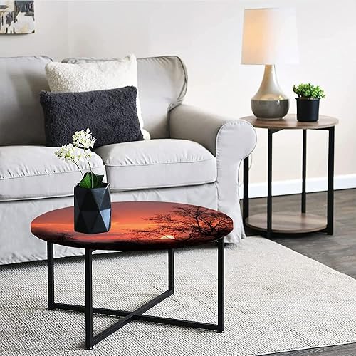 Miniatura 5 de Mantel elástico, mantel de tela decorativa africana para puesta de sol, río, noche, desierto, nacional, se adapta a mesas redondas de 39 pulgadas de