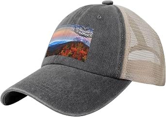Blue Ridge Mountains Cowboy Mesh Baseball Cap - Mens Trucker Hat with Adjustable Closure,Mesh Hats Men