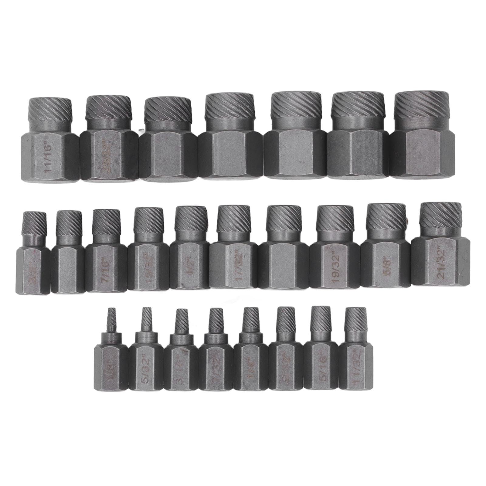 25 Pezzi Set di Estrattori per Bulloni Kit di Strumenti per la Rimozione di Bulloni per Viti Danneggiati ad Alta Resistenza per Meccanici e Appassionati del Fai da Te Acciaio al