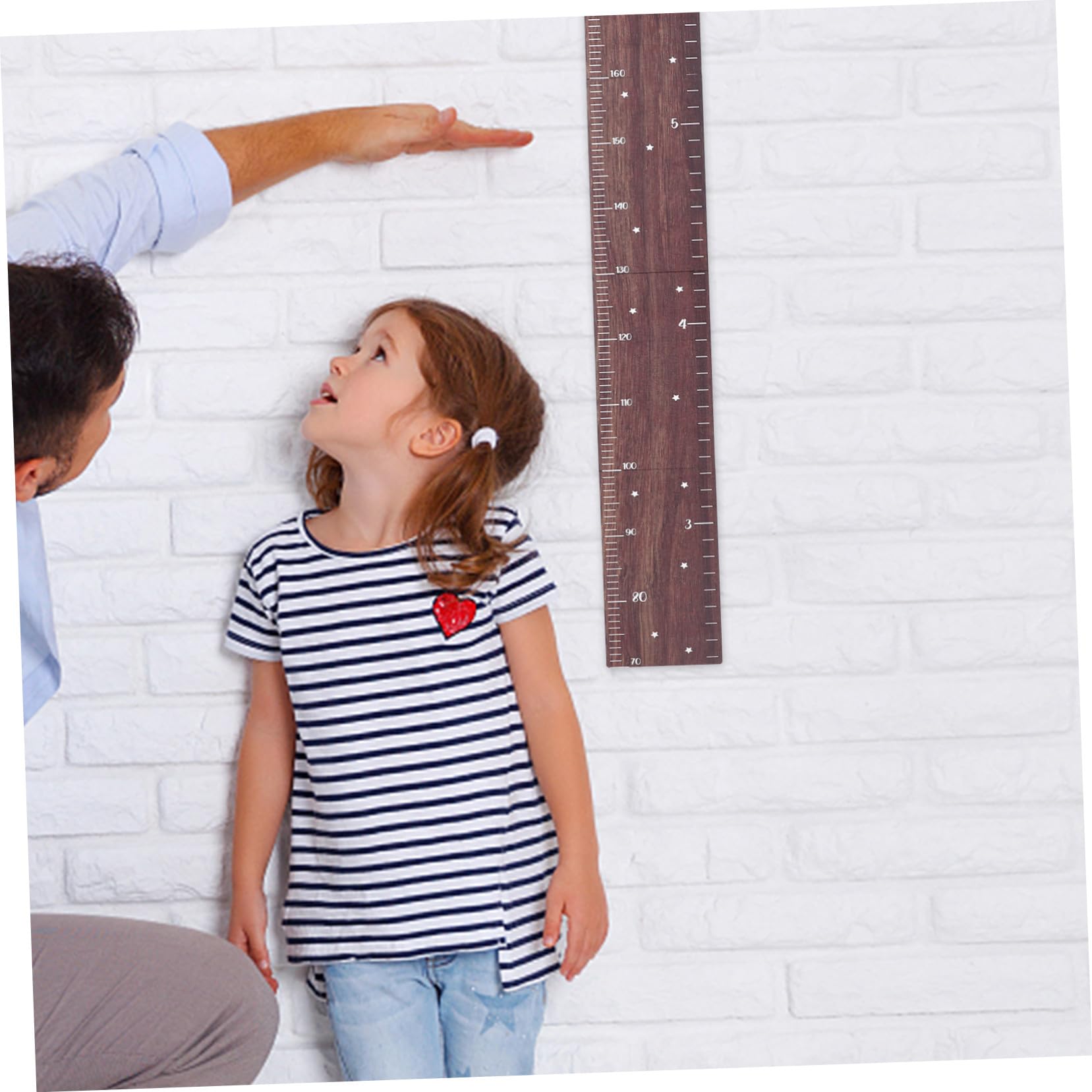 Ipetboom Tabla de Crecimiento de Madera para Pared Medidor de Altura Infantil y Seguro Decoración para Guardería y Habitación Infantil Regla de Crecimiento para Registro Preciso