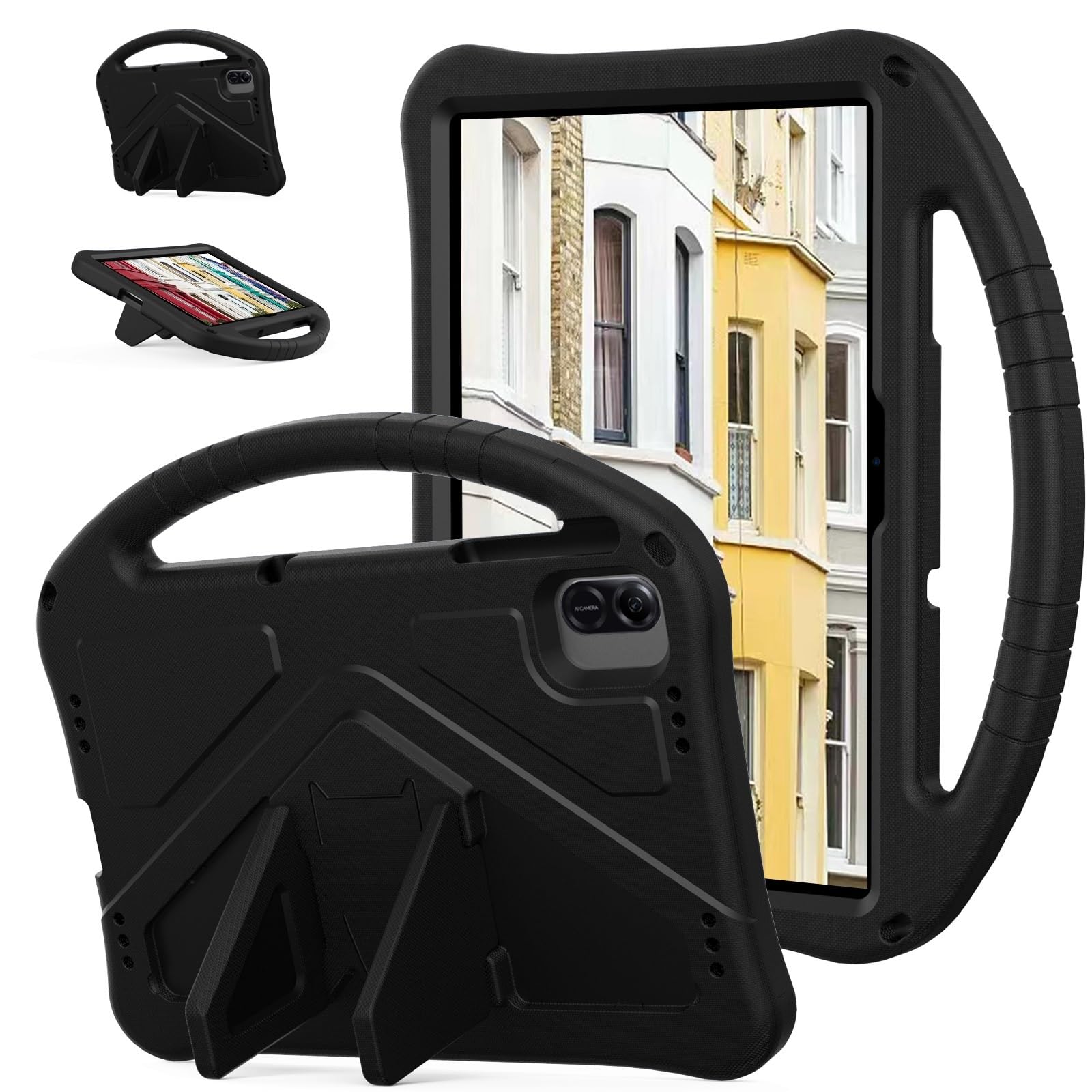 for Honor Pad X8b 11.0 inch (2026) Tablet Case for Kids - Durable Lightweight EVA Shockproof Protective Handle Stand Cover for Honor Pad X8a LTE 11" (2024)/X8a, Black