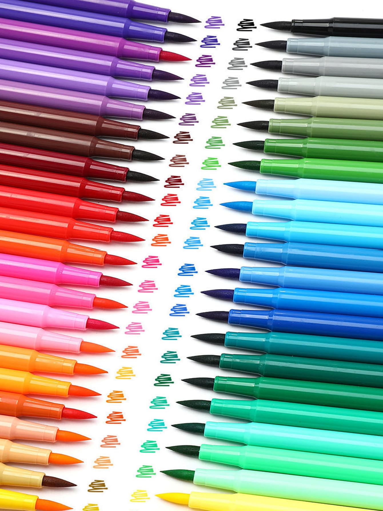 48 Colors Watercolor Brush Pens Set Washable Drawing Pens for Kids Coloring Books Felt Tip Scrapbook Markers