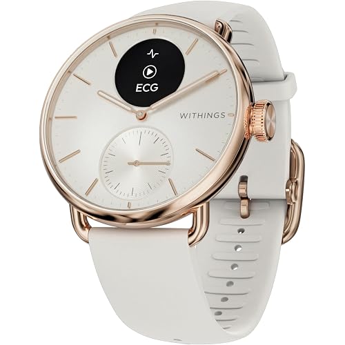 WITHINGS ScanWatch 2 - Hybrid Smart Watch, Heart Rate Monitoring, Fitness Tracker, Cycle Tracker, Sleep Monitoring, GPS Tracker, 30-Day Battery Life, Android & Apple Compatible, HSA/FSA