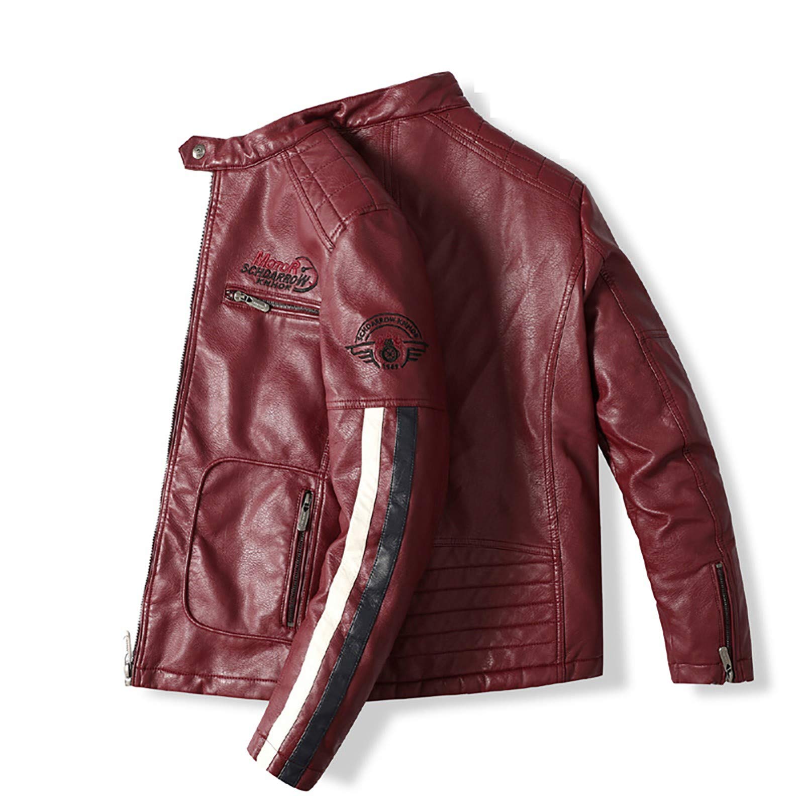 Giacca Moto con Protezioni Certificata CE Abbigliamento da corsa da uomo autunno e inverno Giacche da moto europee e americane in pelle PU giacche da uomo resistenti al freddo