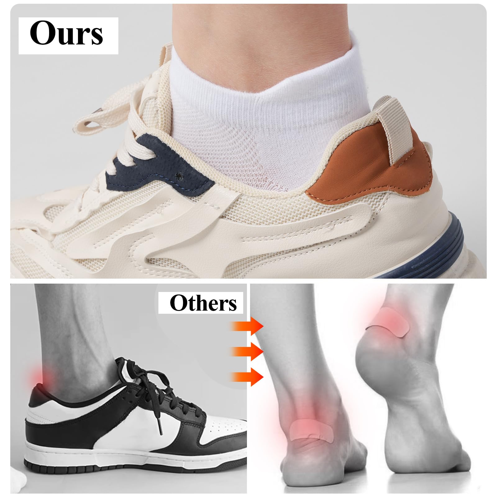 floconssy Ankle Socks for Women, Cotton Running Athletic Socks with Heel Tab Low Cut Sports Short Socks 6 Pairs White Black Grey Size 6-9