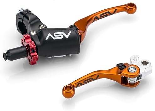 ASV Unbreakable F4 Off-Road Clutch and Brake Levers w/PRO Hotstart Perch # BC F40106PH - Orange