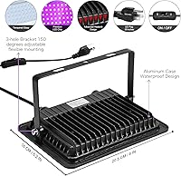 Vista 6 de 3 Pack 100W LED Black Light, Blacklight Flood Light with Plug and Switch, IP66 Waterproof Neon Glow for Party, Halloween, Fluorescent Poster, Body