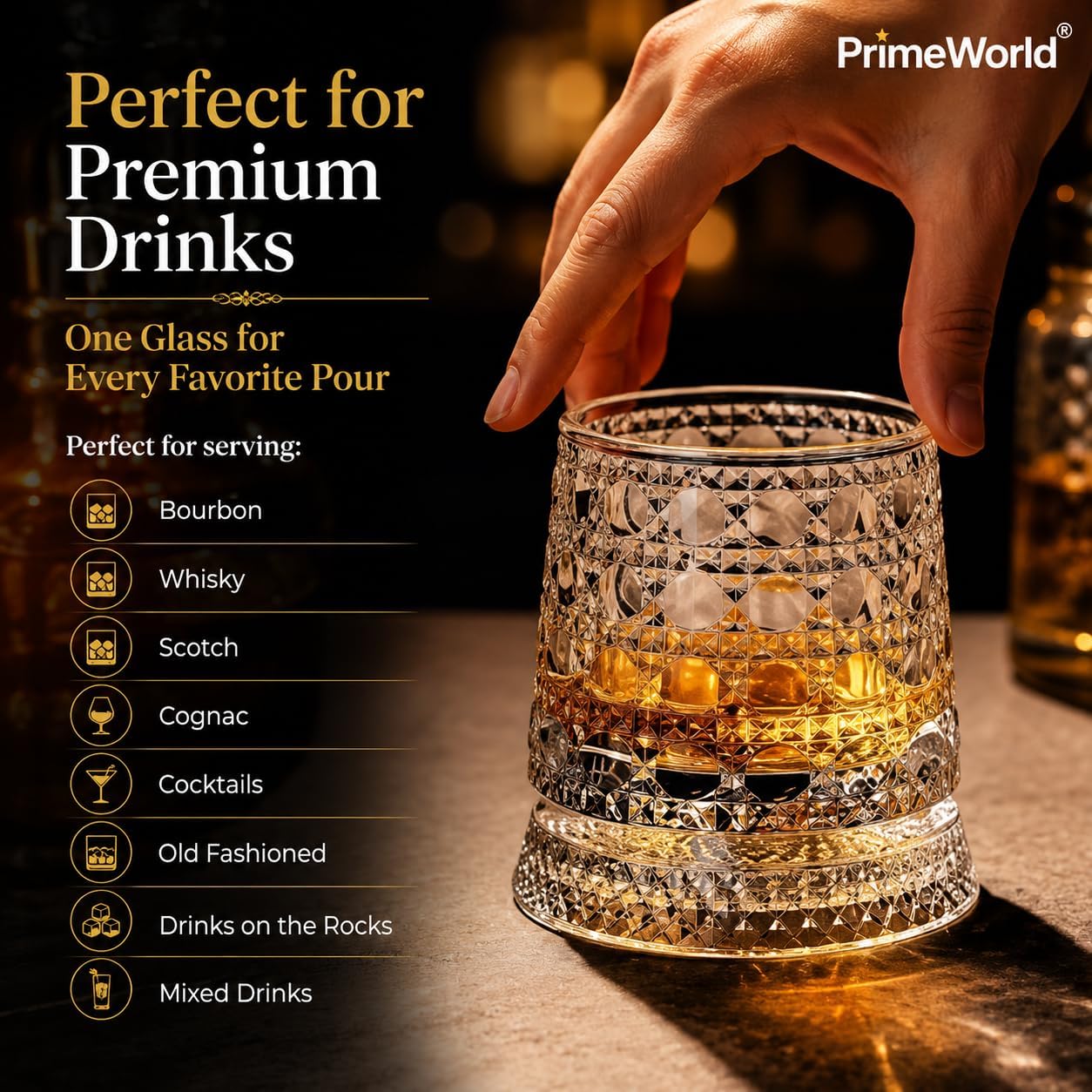 LED Revolving Whiskey Glasses - Rotating Crystal Tumblers -3